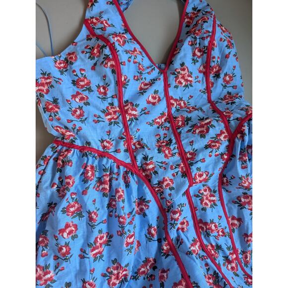 NWT Anthropologie Halter V-Neck Fit & Flare Midi Dress Sz XL Blue Floral #8E513 - Picture 11 of 11